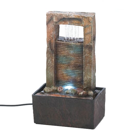 10" Cascading Water LED Tabletop Fountain